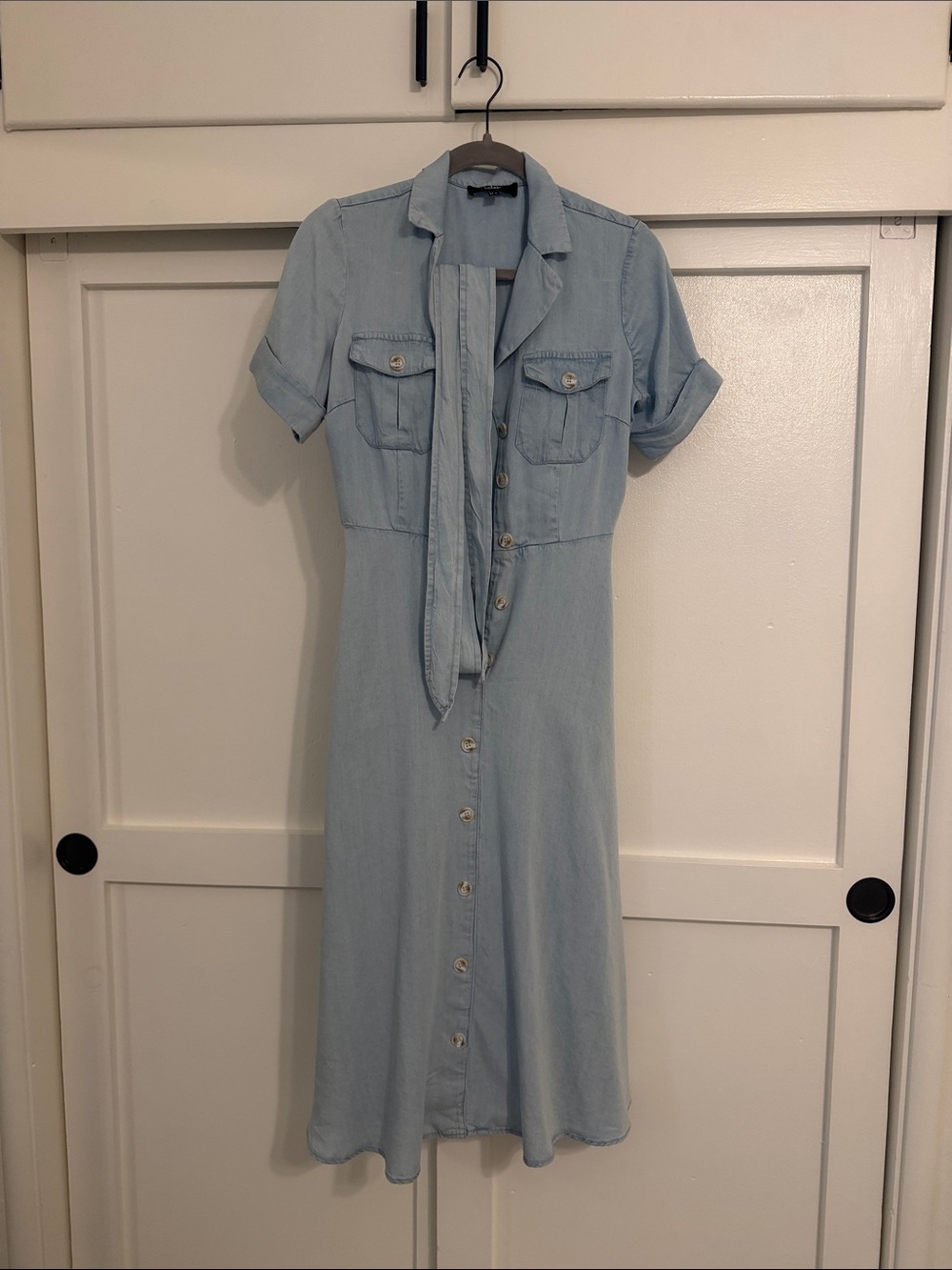 Lulu’s Chambray Shirt Dress with waist tie
